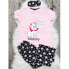Pijama dama Beauty Cat roz