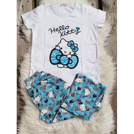 Pijama dama Hello Kitty albastru