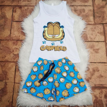 Pijama scurta Garfield albastru
