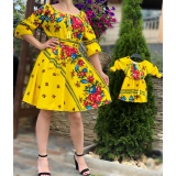 Set rochii Mama-Fiica cu imprimeu Gipsy Rosa galben