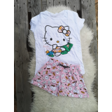 Pijama scurta Hello Kitty alb