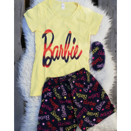 Pijama scurta Barbie galben