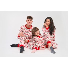 Set Pijamale Happy Family rosu