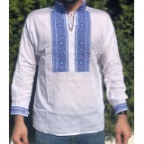 Bluza traditionala model ie pentru barbat cu broderie albastra Sky