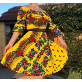 Set rochii Mama-Fiica cu imprimeu Gipsy Rosa galben