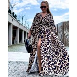 Rochie lunga cu print leopard Zolanda