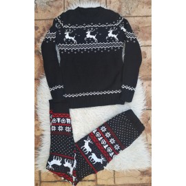 Set compleu pulover cu colanți din tricot Lumi