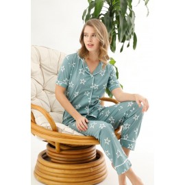Pijama cu camasa 2 piese cu Stelute Vernil